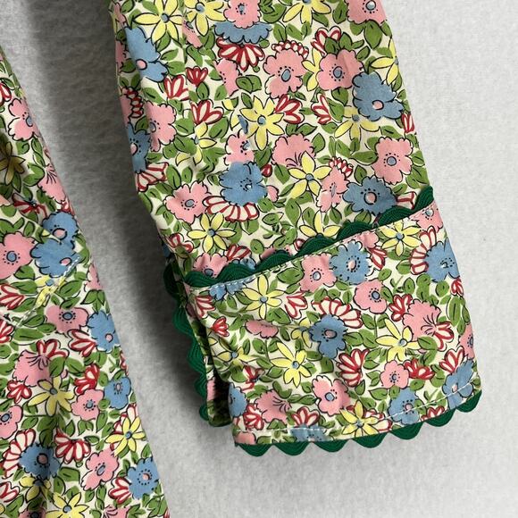 ODILLE Coat 6 ANTHROPOLOGIE Trench Rain Floral Double Breasted Belted Green - Picture 11 of 16